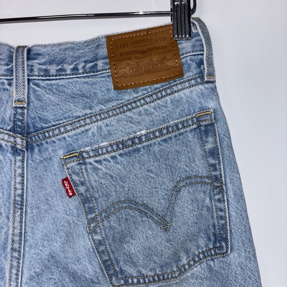 Levi's Wedgie Fit Distressed Knee High Rise Cotton Denim Jeans Size 26 - Picture 10 of 13